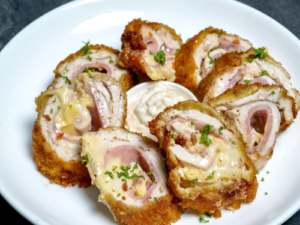 Chicken Cordon Bleu with Aligue Mayo